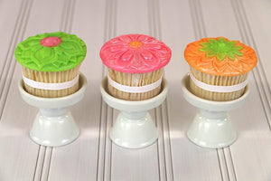Mini Modern Flowers Cupcake Topper Set