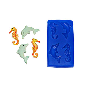 Mini Facing Dolphin & Seahorse